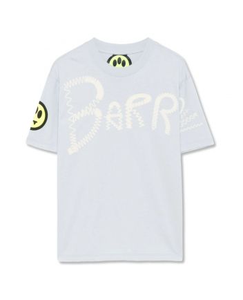 Boys Light-Blue Logo-Print Cotton T-Shirt