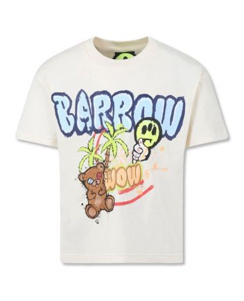 Boys Cream Graphic-Print Cotton T-Shirt