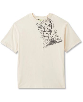 Boys Cream Teddy-Print Cotton T-Shirt