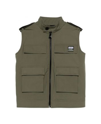 Boys Green Logo-patch Shirt