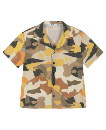 Boys Khaki Green Camouflage Shirt