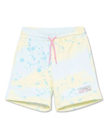 Girls Blue Spray-paint effect shorts