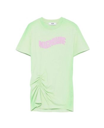 Girls Green Logo Print Dress