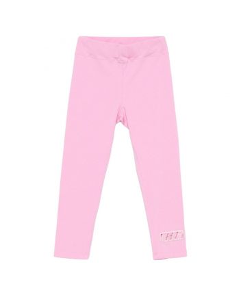 Girls Pink Logo-Embroidered Leggings