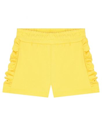 Girls Yellow Ruffle Trim Short