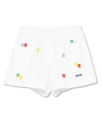 Girls White Bead-embellished Short