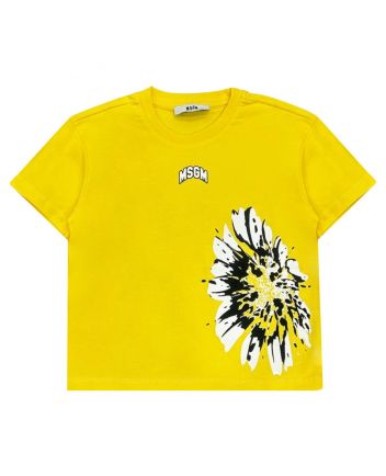 Girls Yellow Graphic Print T-shirt