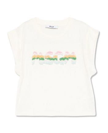 Girls White Rhinestones-Logo Top