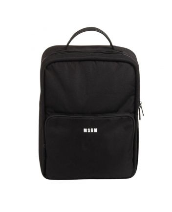 Unisex Black Logo-Patch Backpack