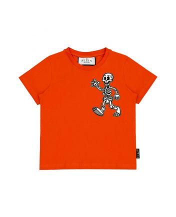 Boys Orange Skully Gang Cotton T-shirt