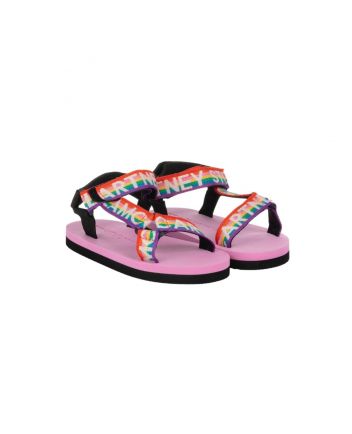 Girls Pink Rainbow Logo Sandals