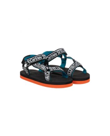 Boys Black & White Logo Sandals