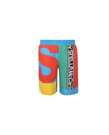 Boys Multicoloured Geometric Logo Print Shorts