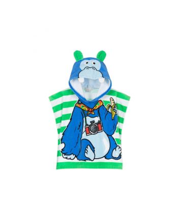 Boys Green & Blue Printed Hooded Towel