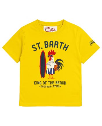 Boys Yellow Hen Logo Print T-Shirt