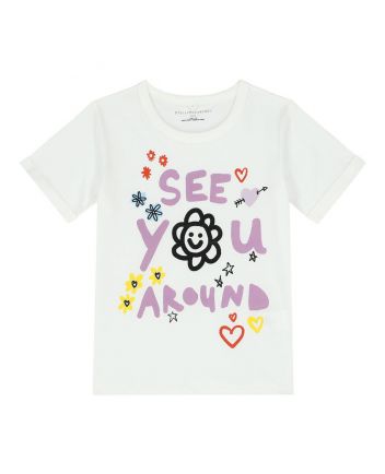 Girls White Slogan T-Shirt