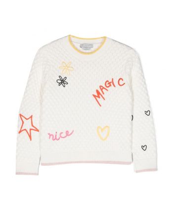 Girls Embroidered Detail Knitted Top