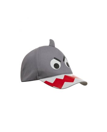 Boys Grey Cotton Shark Cap