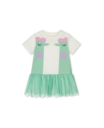 Baby Girls White Cotton Seahorse Dress