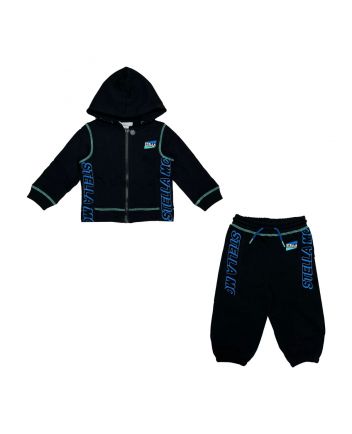 Boys Black Logo-Patch Tracksuits