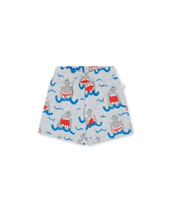 Boys Grey Shark-Print Shorts