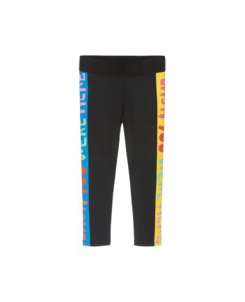 Girls Black Graphic Leggings