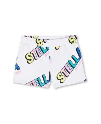 Girls White Logo-Print Cotton Shorts