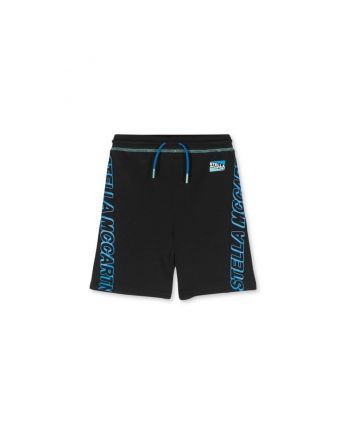 Boys Black Logo-Tape Sides Shorts