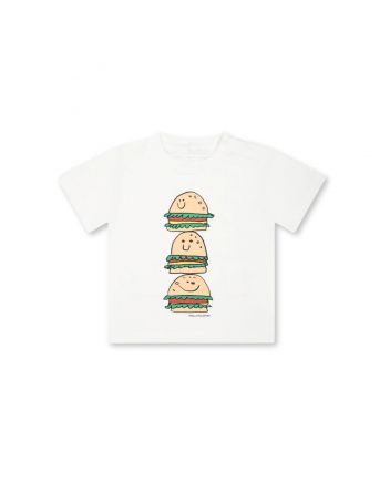 Baby Boys White Hamburger Print T-Shirt