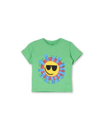 Boys Green Cotton Sun T-Shirt