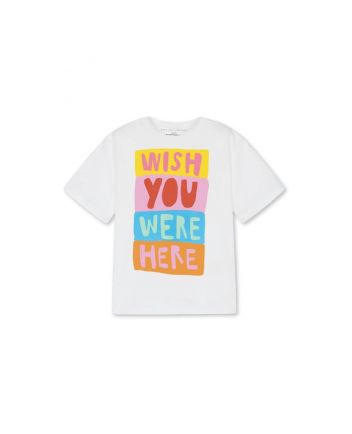 Girls White Cotton Half Sleeves T-Shirt