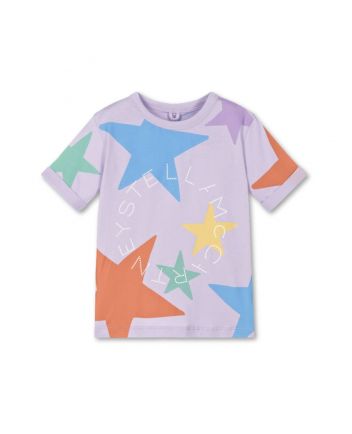Girls Purple Cotton Star T-Shirt