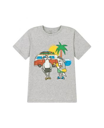 Boys Grey Organic Cotton Sharks T-Shirt