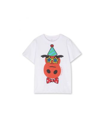 Boys White Dragon-Print T-Shirt