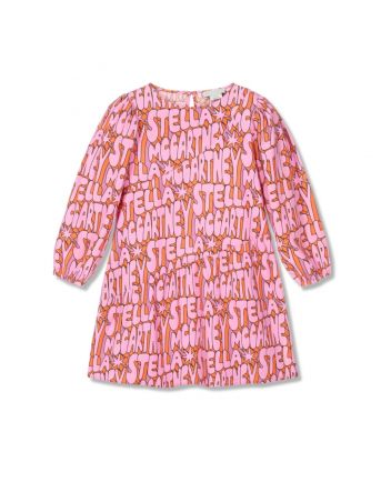 Girls Pink Viscose Cosmic Star Dress