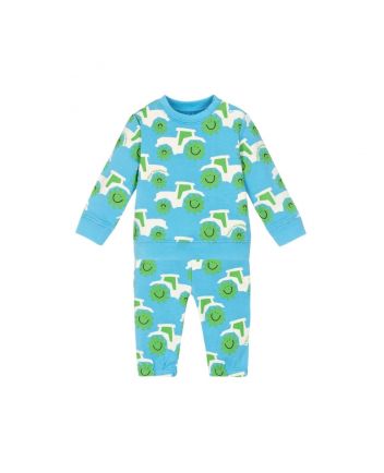 Baby Boys Blue Cotton Tractor Tracksuit