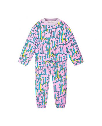 Girls Pink Logo Cotton Tracksuit