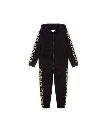 Unisex Black Cotton SMC Logo Tracksuit