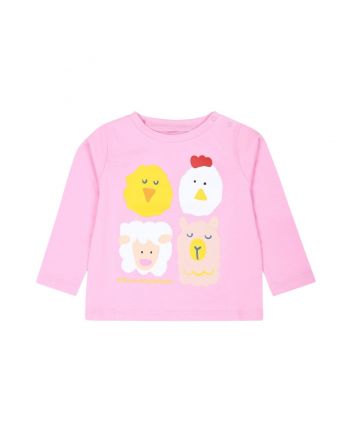 Baby Girls Pink Animal-Print T-Shirt