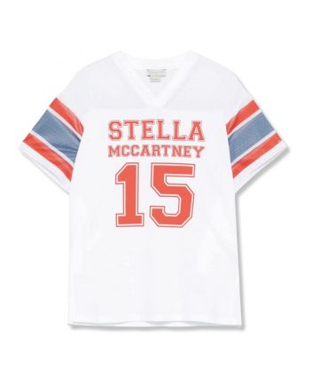 Boys White Stella-Print Cotton T-Shirt