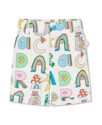 Boys Ivory Cotton Magical Letters Shorts
