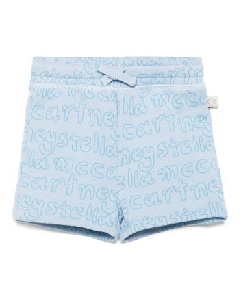 Baby Boys Blue All-Over Logo-Print Shorts