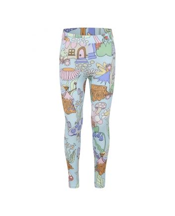 Girls Blue Graphic-Print Leggings