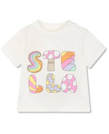 Baby Girls Ivory Cotton T-Shirt