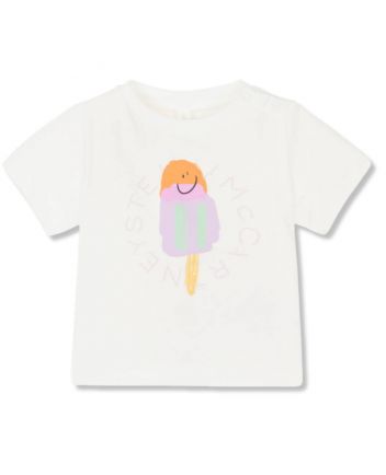 Baby Girls Ivory Cotton Ice Lolly Print T-Shirt