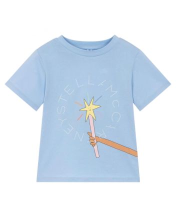 Girls Blue Cotton Fairy Wand T-Shirt