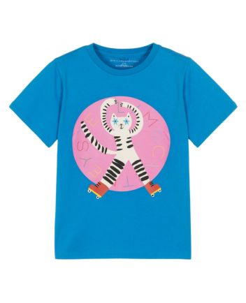 Girls Blue Cotton T-Shirt