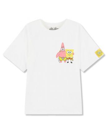 Unisex Ivory Cotton SpongeBob T-Shirt