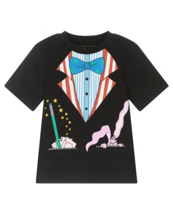 Boys Black Cotton Magician T-Shirt