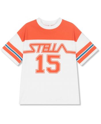 Boys White & Red Cotton T-Shirt